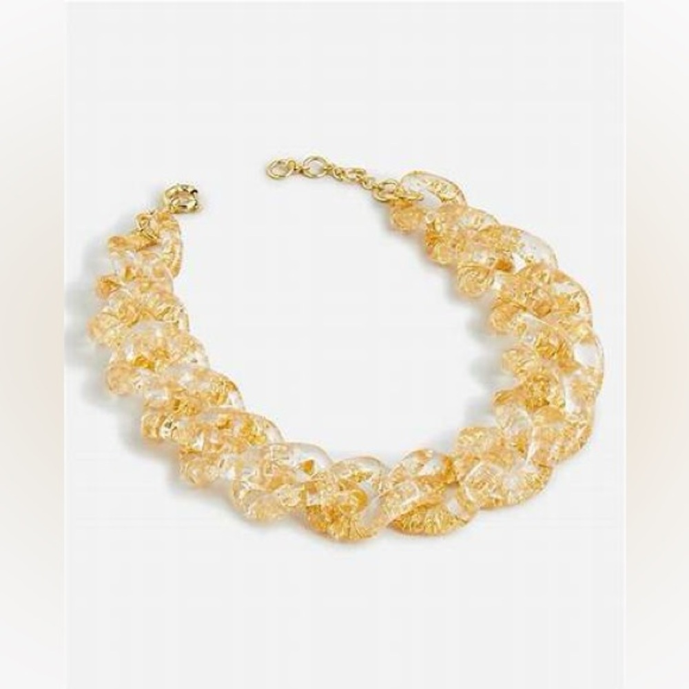 J.Crew Chunky link necklace with gold flakes BN349